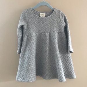 Bacabuche Gray Quilted Long Sleeve Dress Sz 3-4y